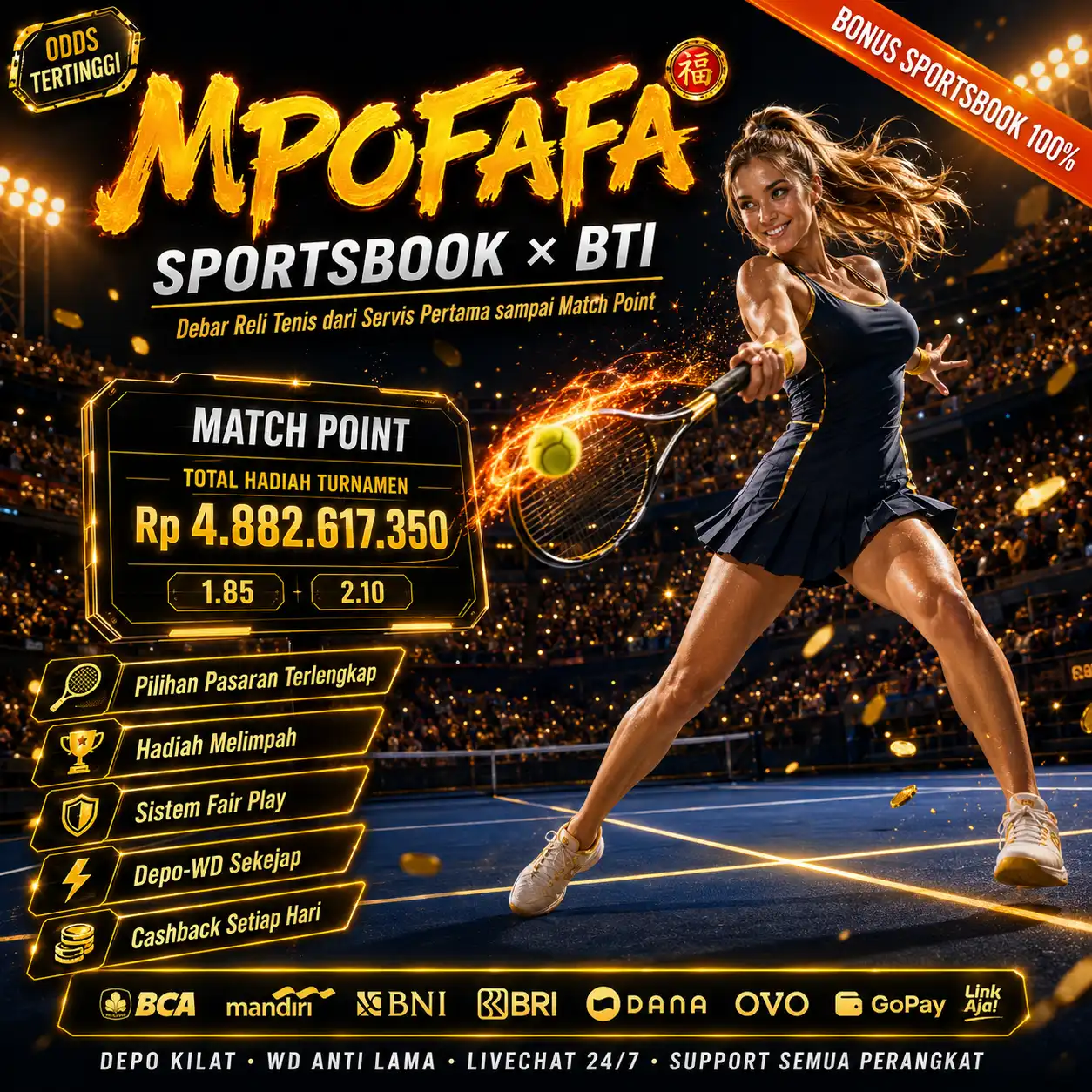 MPOFAFA Sportsbook × BTI - Debar Reli Tenis dari Servis Pertama sampai Match Point
